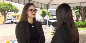 Carolina Rolemberg concede entrevista à TV Sergipe sobre o edital que regulamenta os acordos para pagamento de precatórios em Sergipe